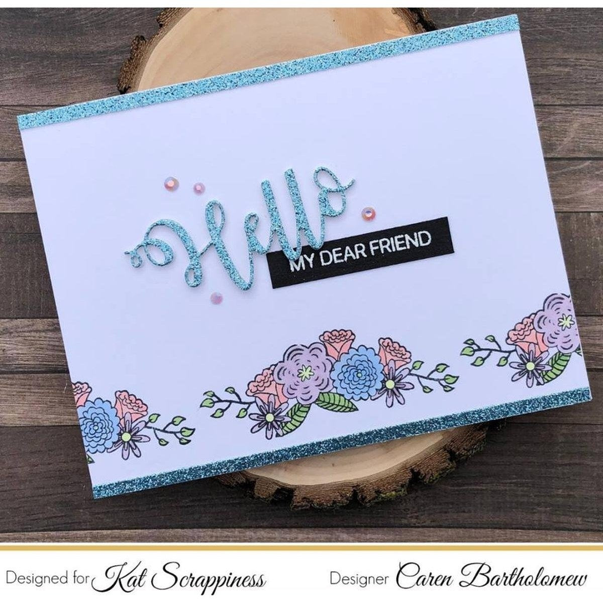 "Friendship Greetings" Stamp Set by Kat Scrappiness - Kat Scrappiness