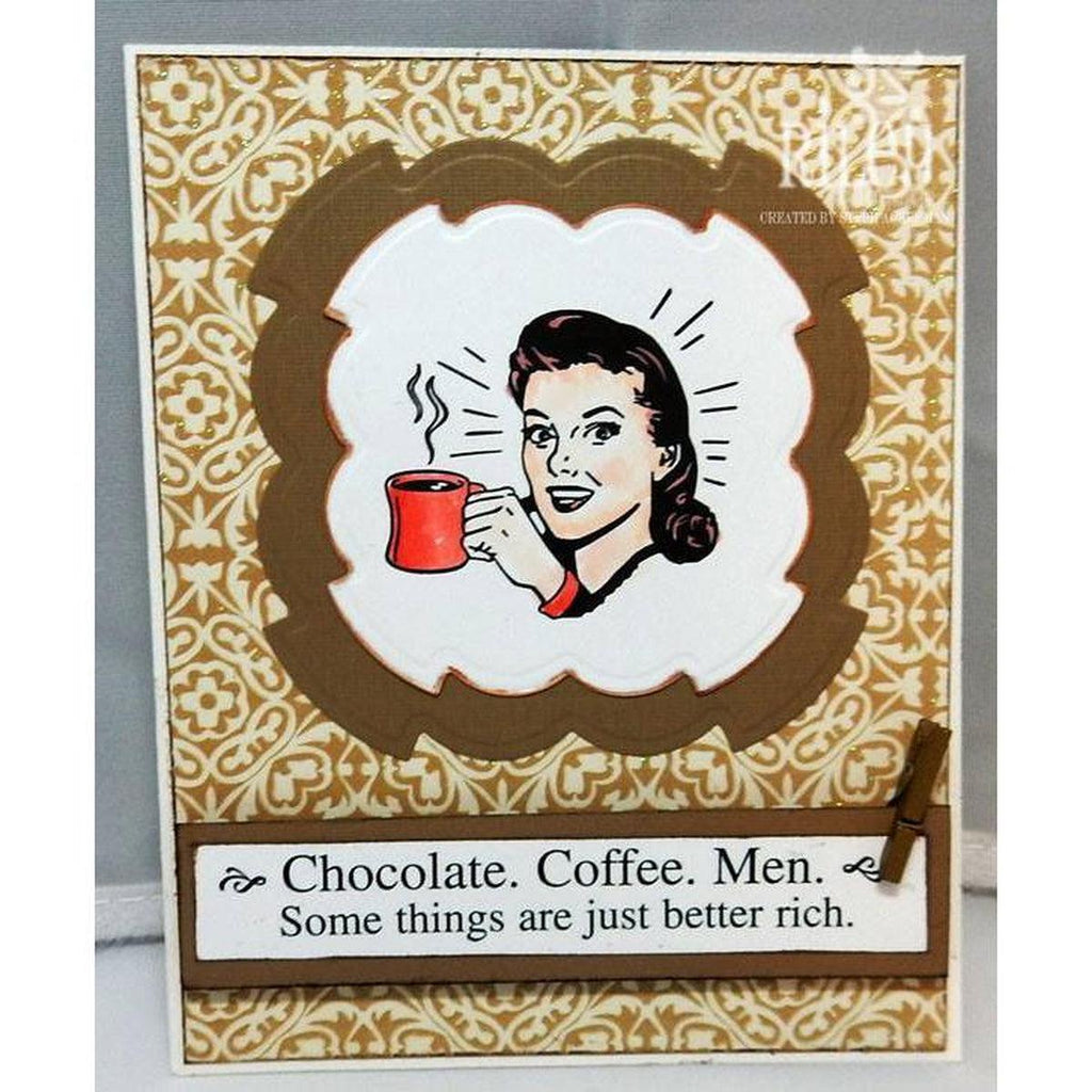 Chocolate Coffee Men Cling Stamp by Riley & Co - Kat Scrappiness
