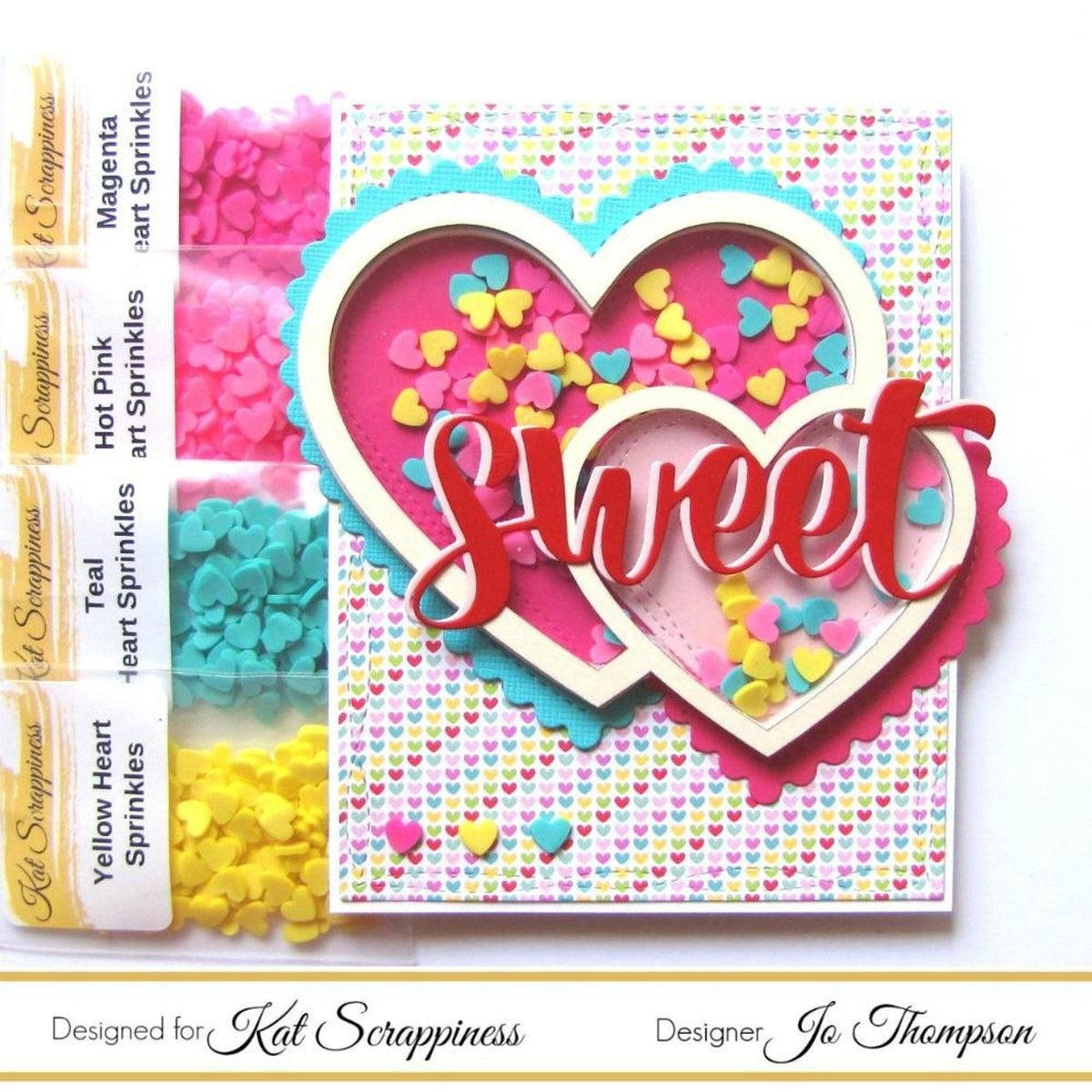 Hot Pink Heart Sprinkles by Kat Scrappiness - Kat Scrappiness