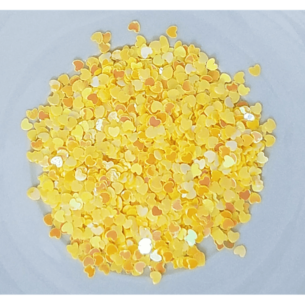 3mm Yellow Solid Heart Sequins - Kat Scrappiness