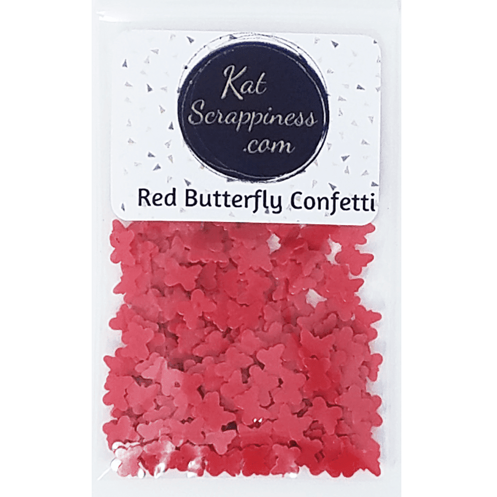 Red Butterfly Confetti - Kat Scrappiness