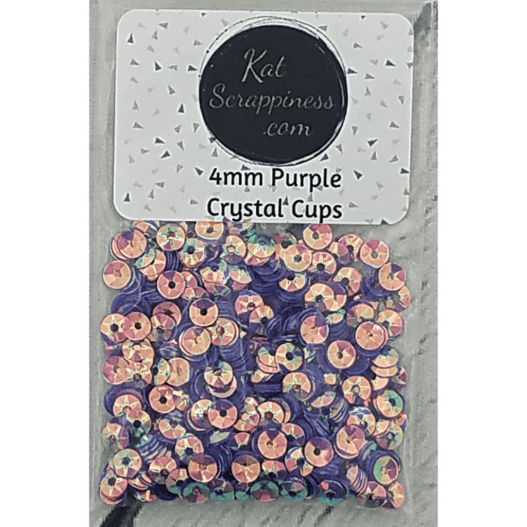 4mm Purple AB Crystal Cup Sequins - Kat Scrappiness