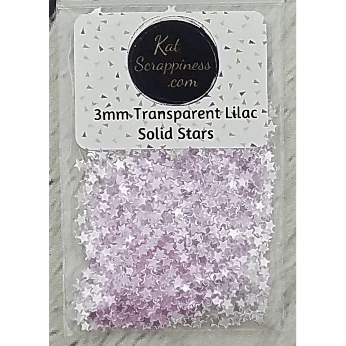 3mm Transparent Lilac Solid Stars - Sequins - Kat Scrappiness