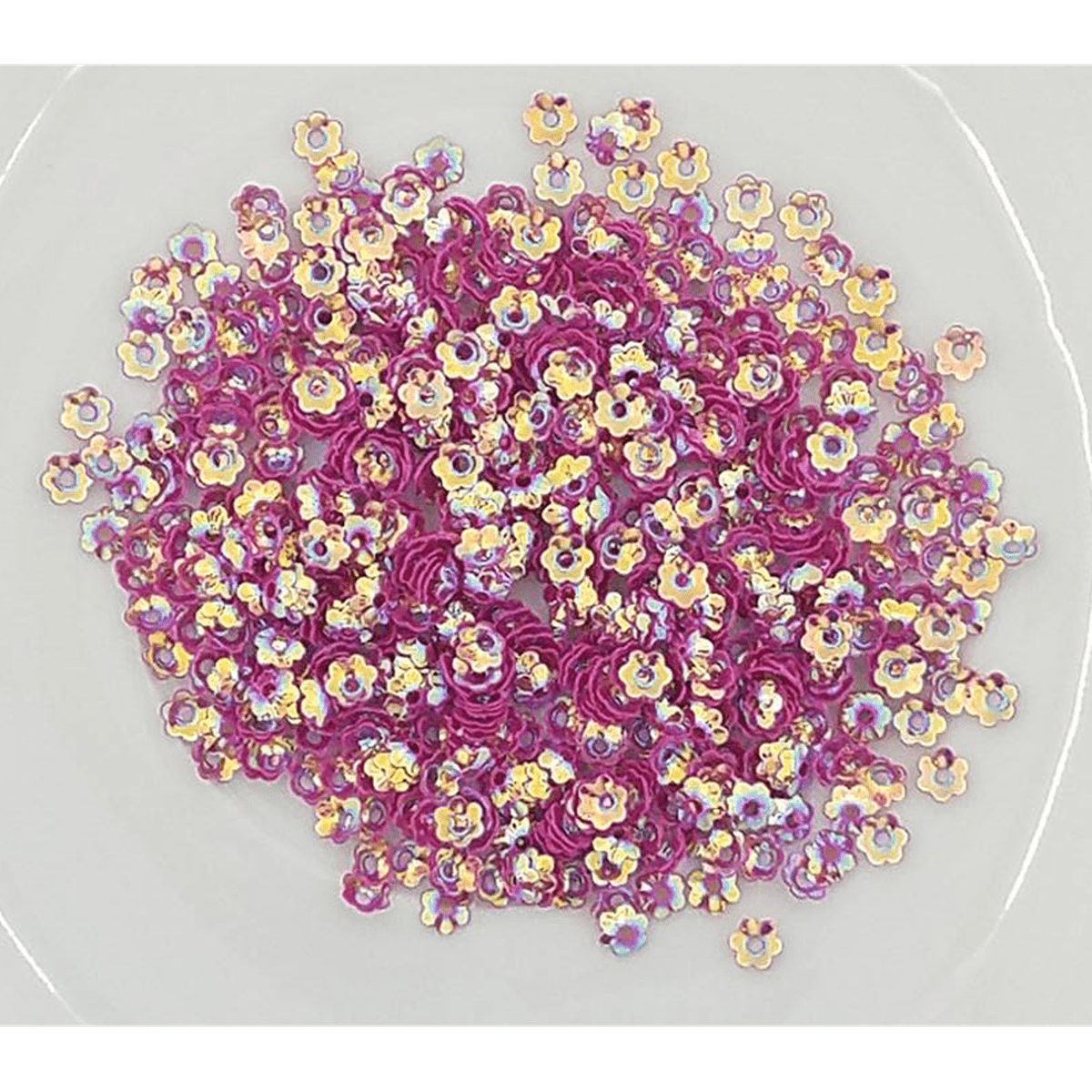 4mm Magenta AB Flower Blossoms - Sequins - Kat Scrappiness