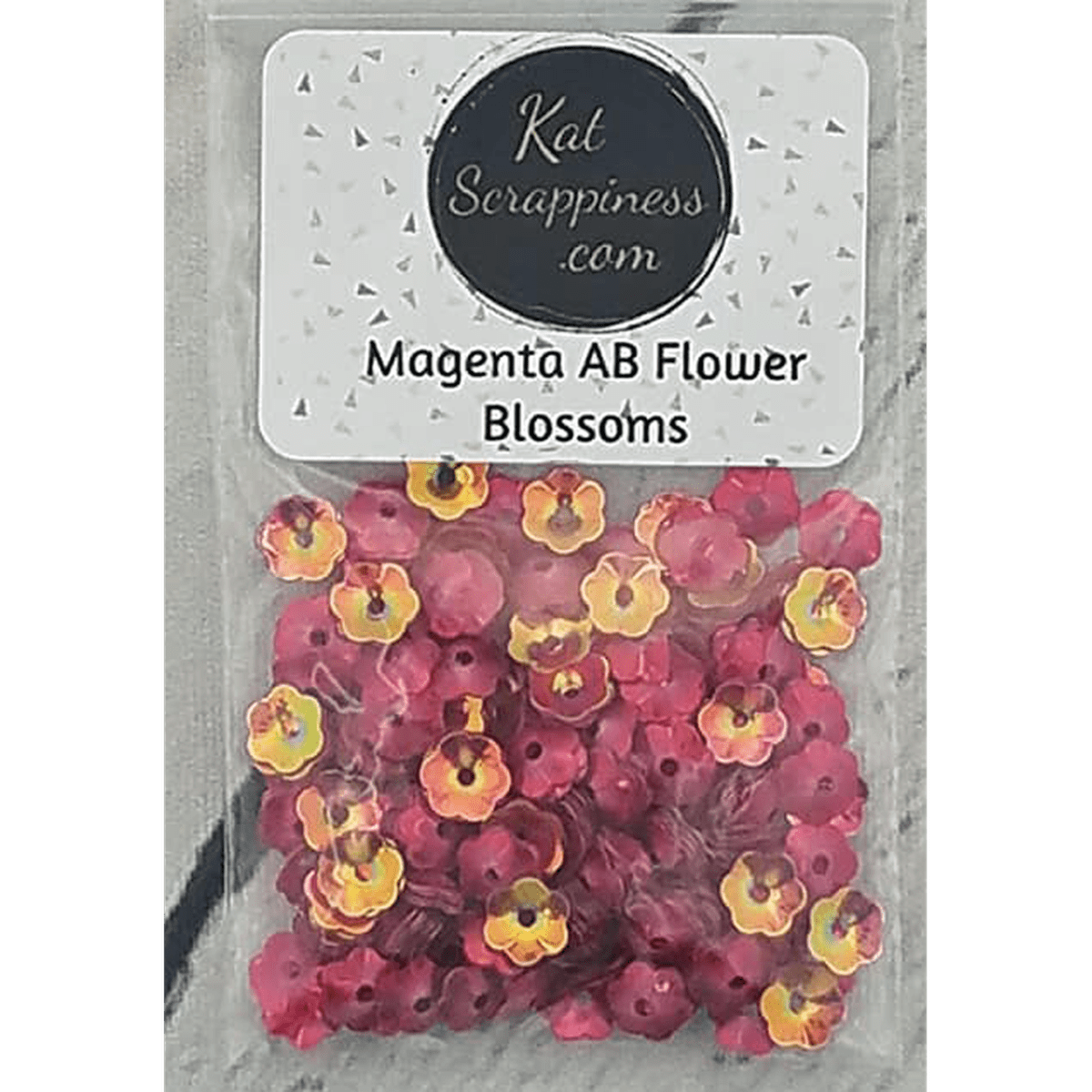 6mm Magenta AB Flower Blossom Sequins Shaker Card Fillers - Kat Scrappiness