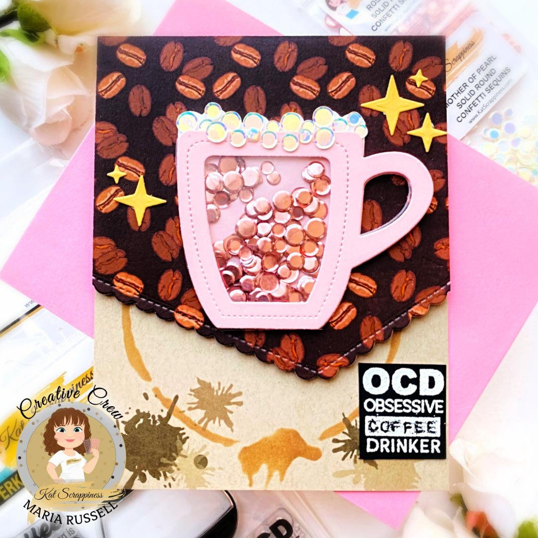 Coffee Splatter 6x6 Stencil