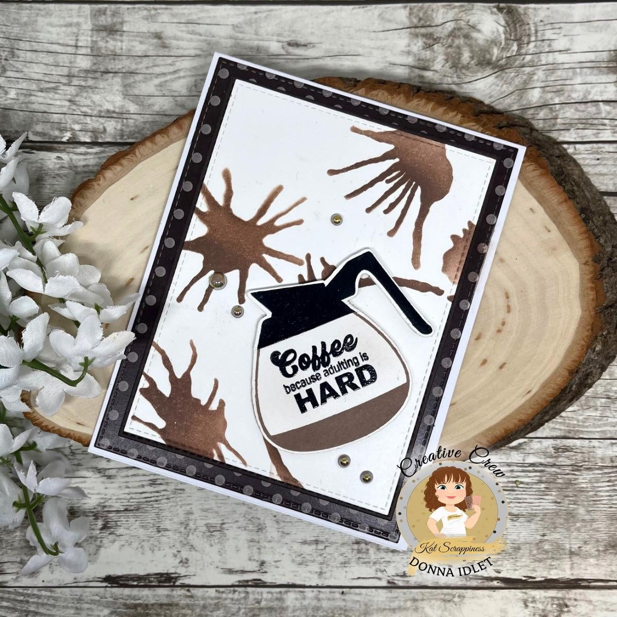 Coffee Splatter 6x6 Stencil