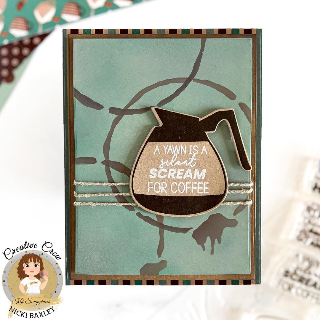 Coffee Splatter 6x6 Stencil