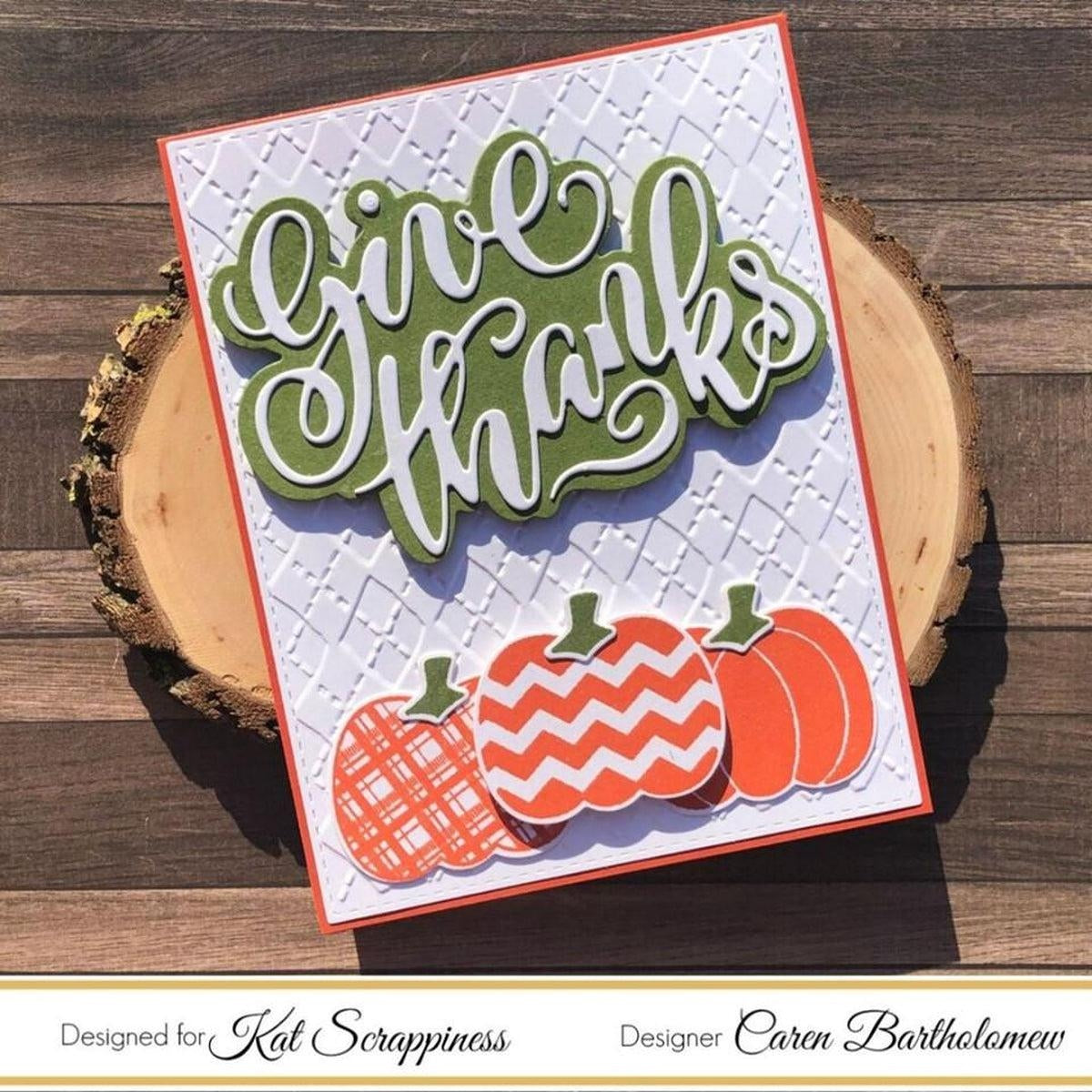 Give Thanks Word Die With Shadow by Kat Scrappiness - Kat Scrappiness