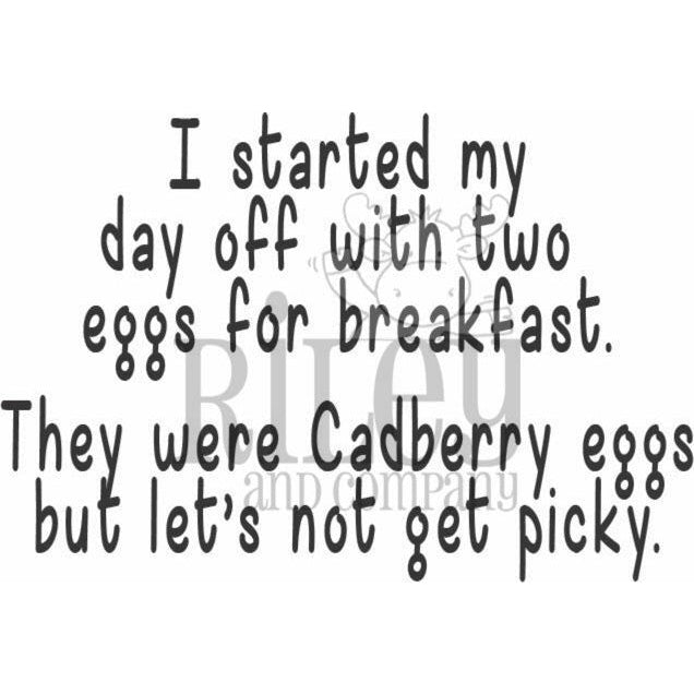 Two Eggs for Breakfast Cling Stamp by Riley & Co