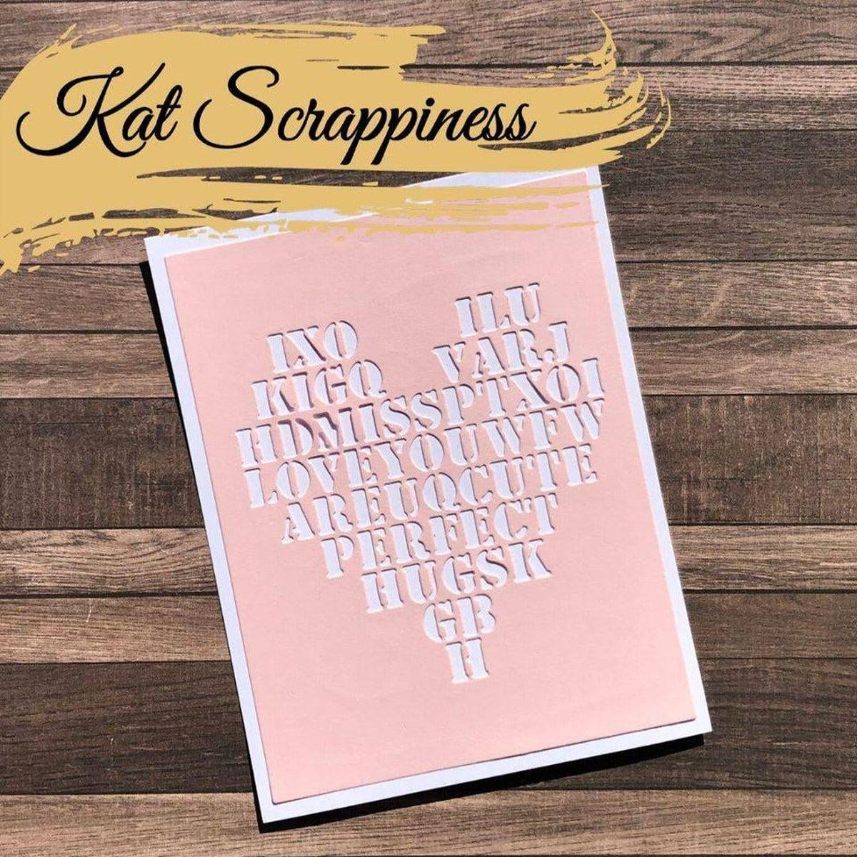 Valentine Word Search Die by Kat Scrappiness - Kat Scrappiness