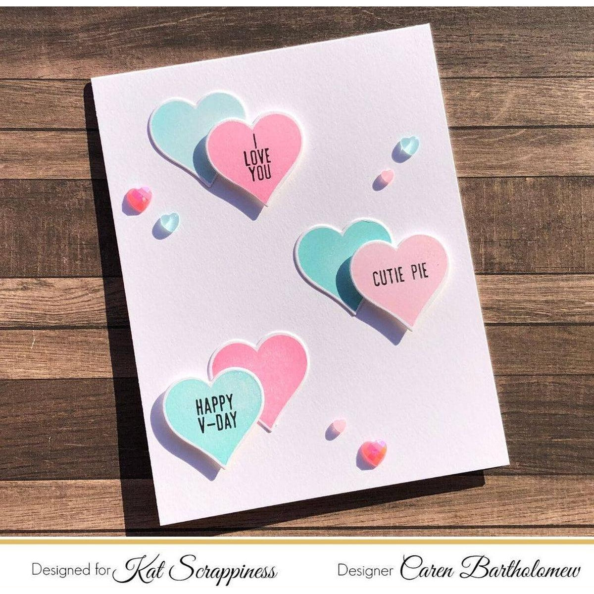 "Say It With Hearts" 4" x 4" Stamp & Die Bundle by Kat Scrappiness - Kat Scrappiness