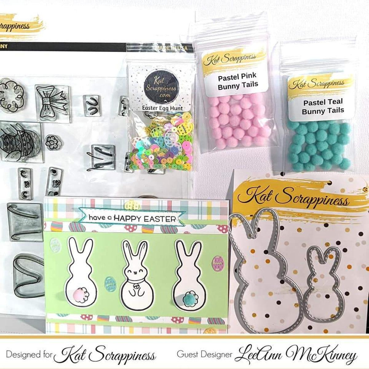 Pastel Teal Bunny Tails - Kat Scrappiness