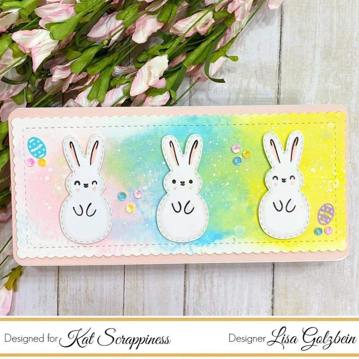 Build a Bunny 4X6 Stamp Set - Coordinates with our Stitched Bunny Outline Dies! - Kat Scrappiness