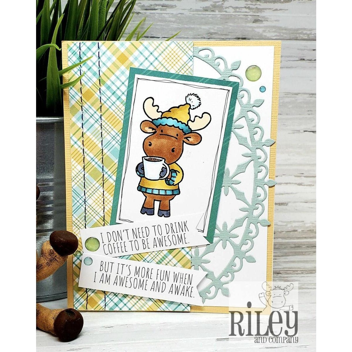 Awesome and Awake Cling Stamp by Riley & Co