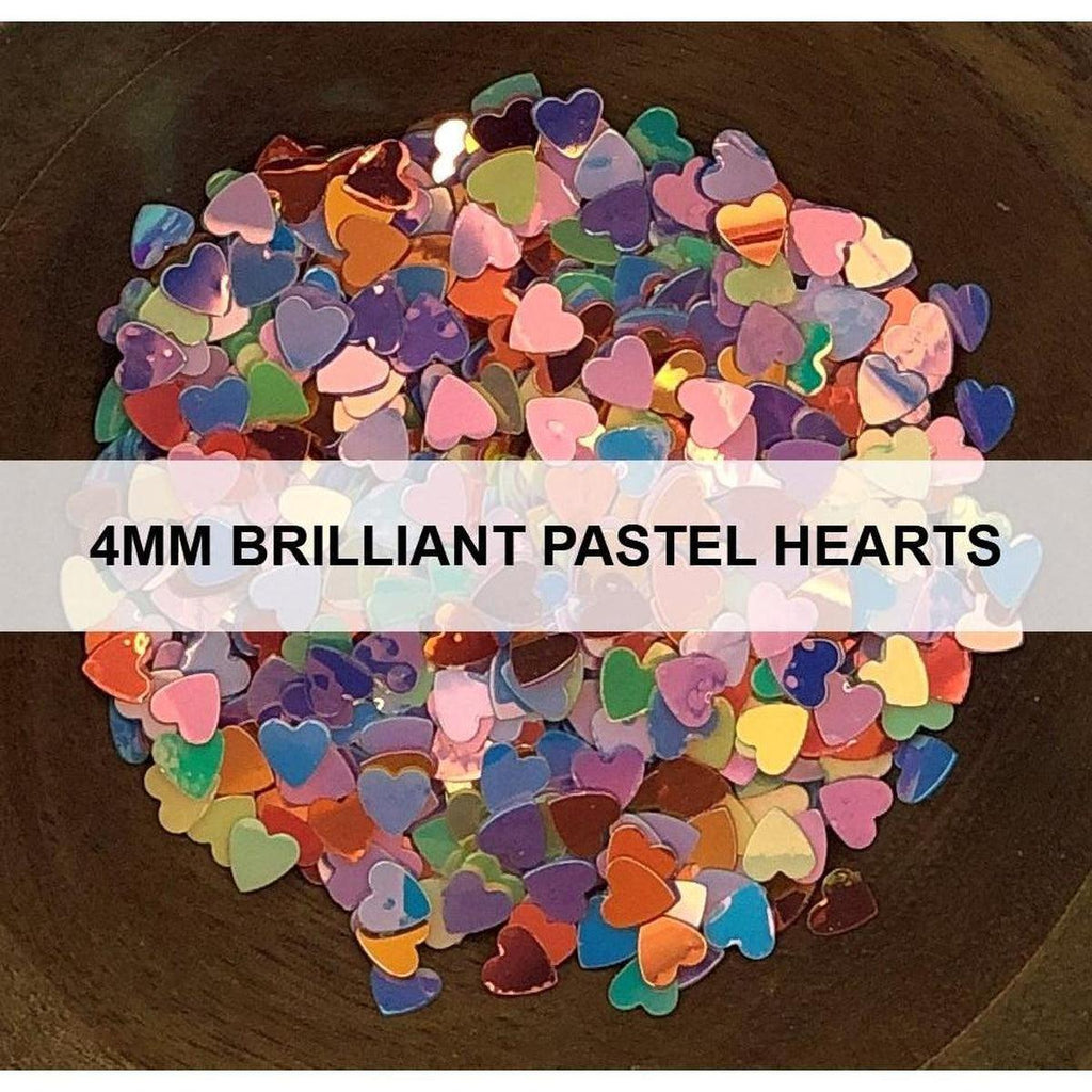 4mm Brilliant Pastel Hearts - Sequins - Kat Scrappiness