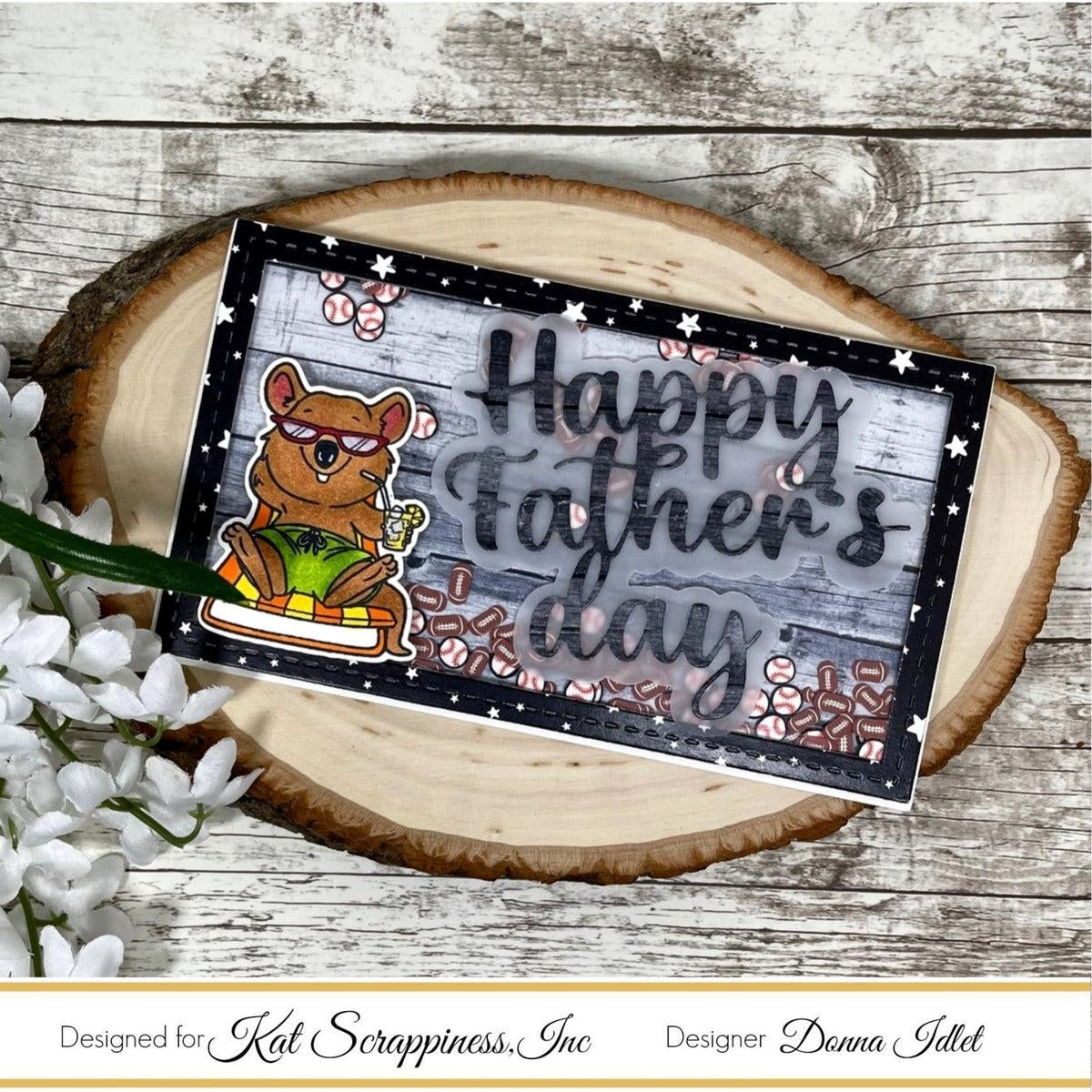 Happy Father's Day Stacked Word Die With Shadow