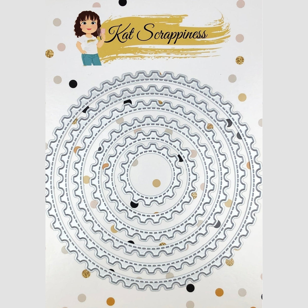 Stitched Postage Stamp Edge Circle Dies - Kat Scrappiness