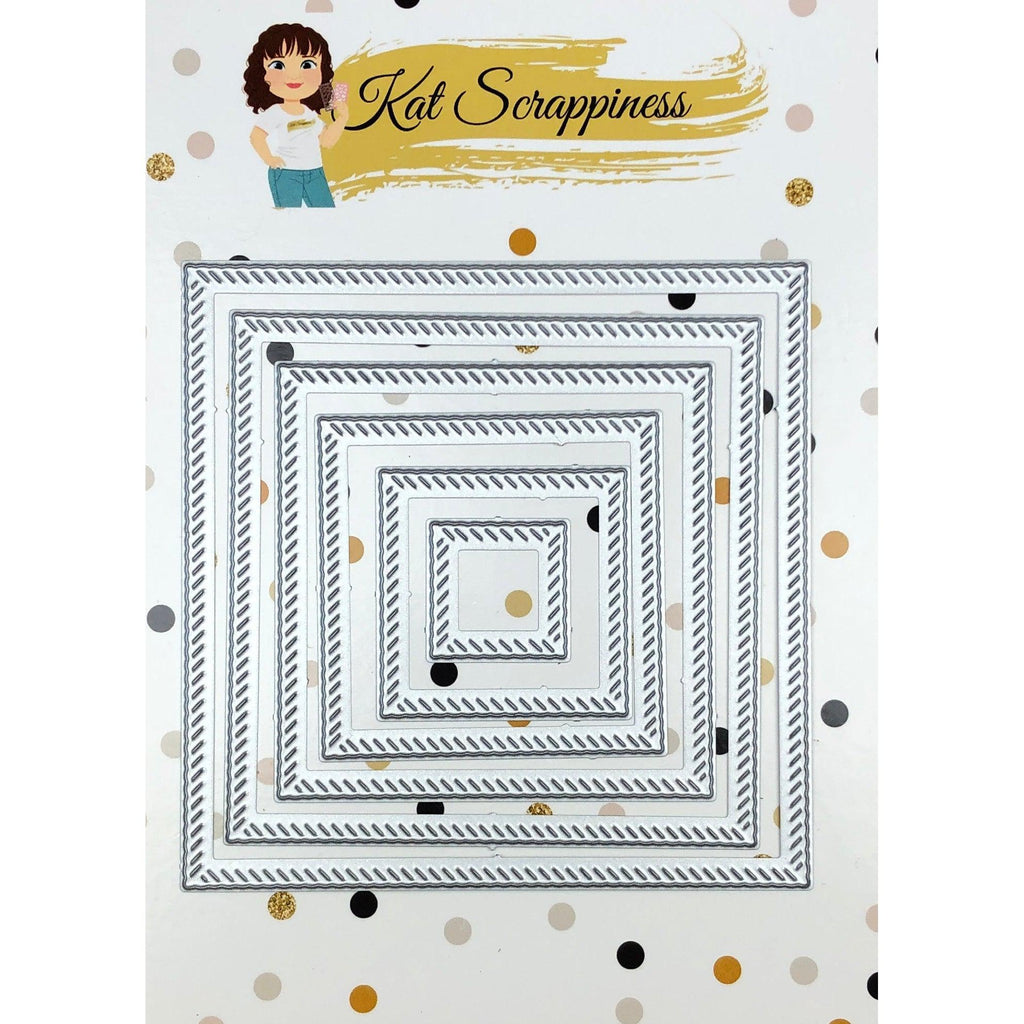 Stitched Rope Nested Square Dies by Kat Scrappiness - Kat Scrappiness