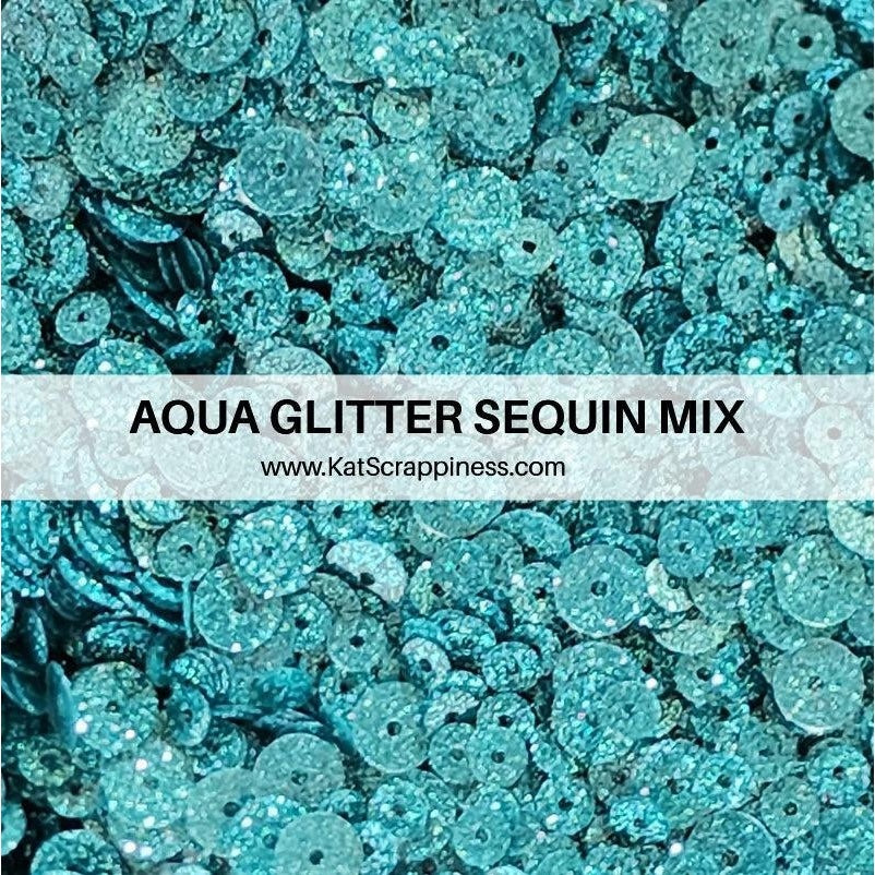 Glitter Sequin Mix - Aqua