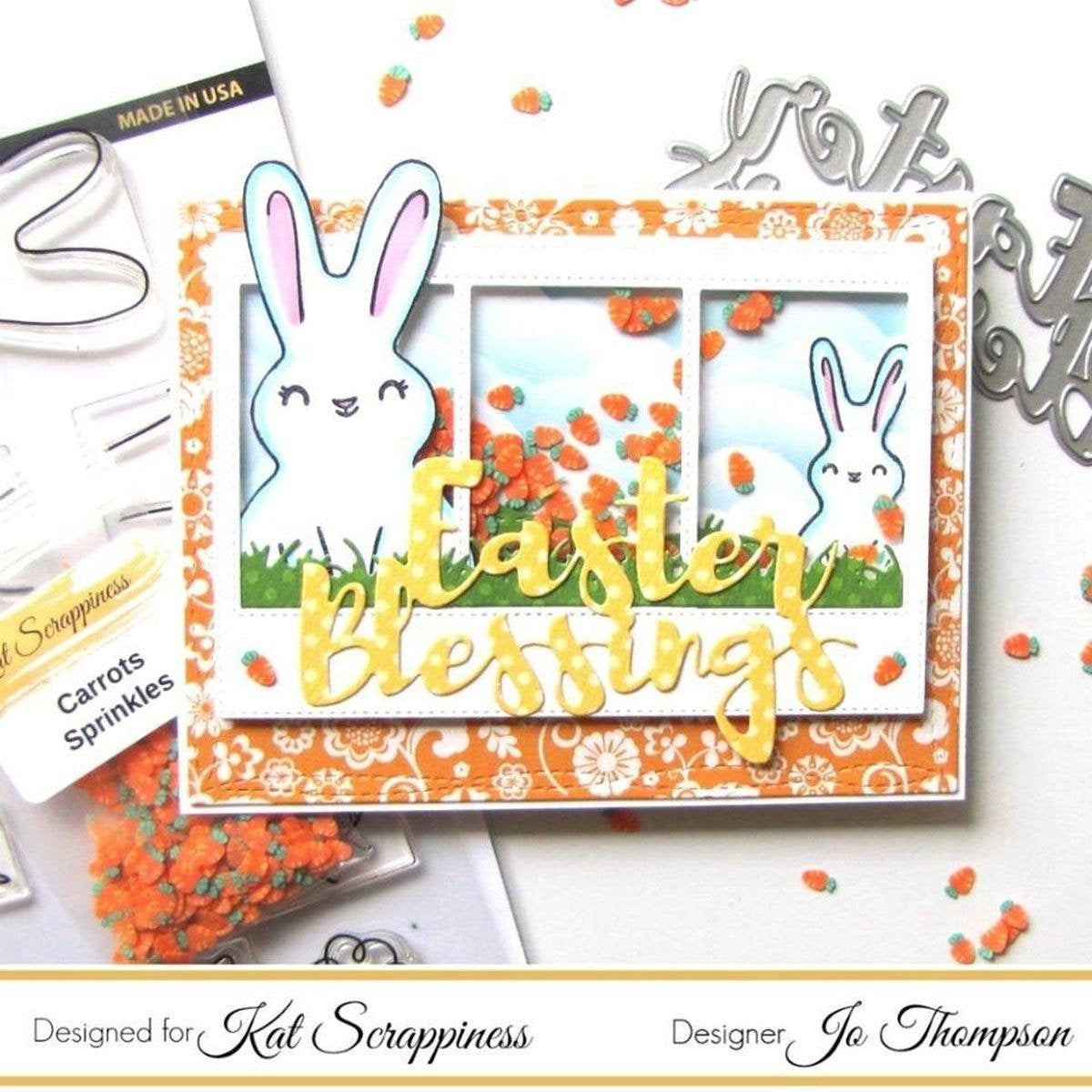 Build a Bunny 4X6 Stamp Set - Coordinates with our Stitched Bunny Outline Dies! - Kat Scrappiness