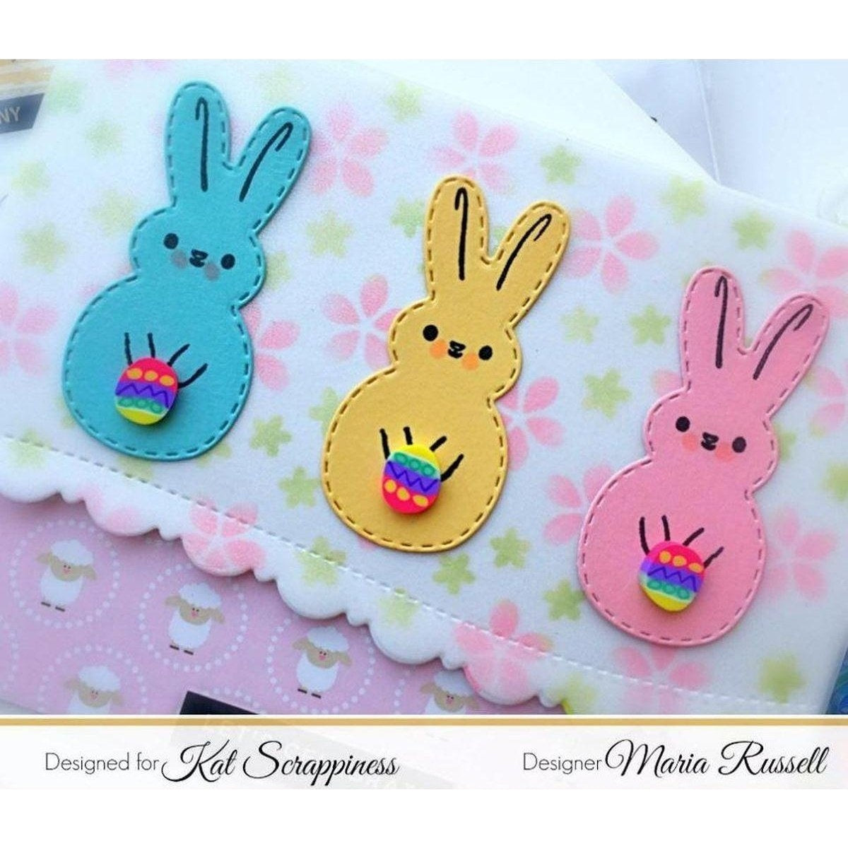 Build a Bunny 4X6 Stamp Set - Coordinates with our Stitched Bunny Outline Dies! - Kat Scrappiness