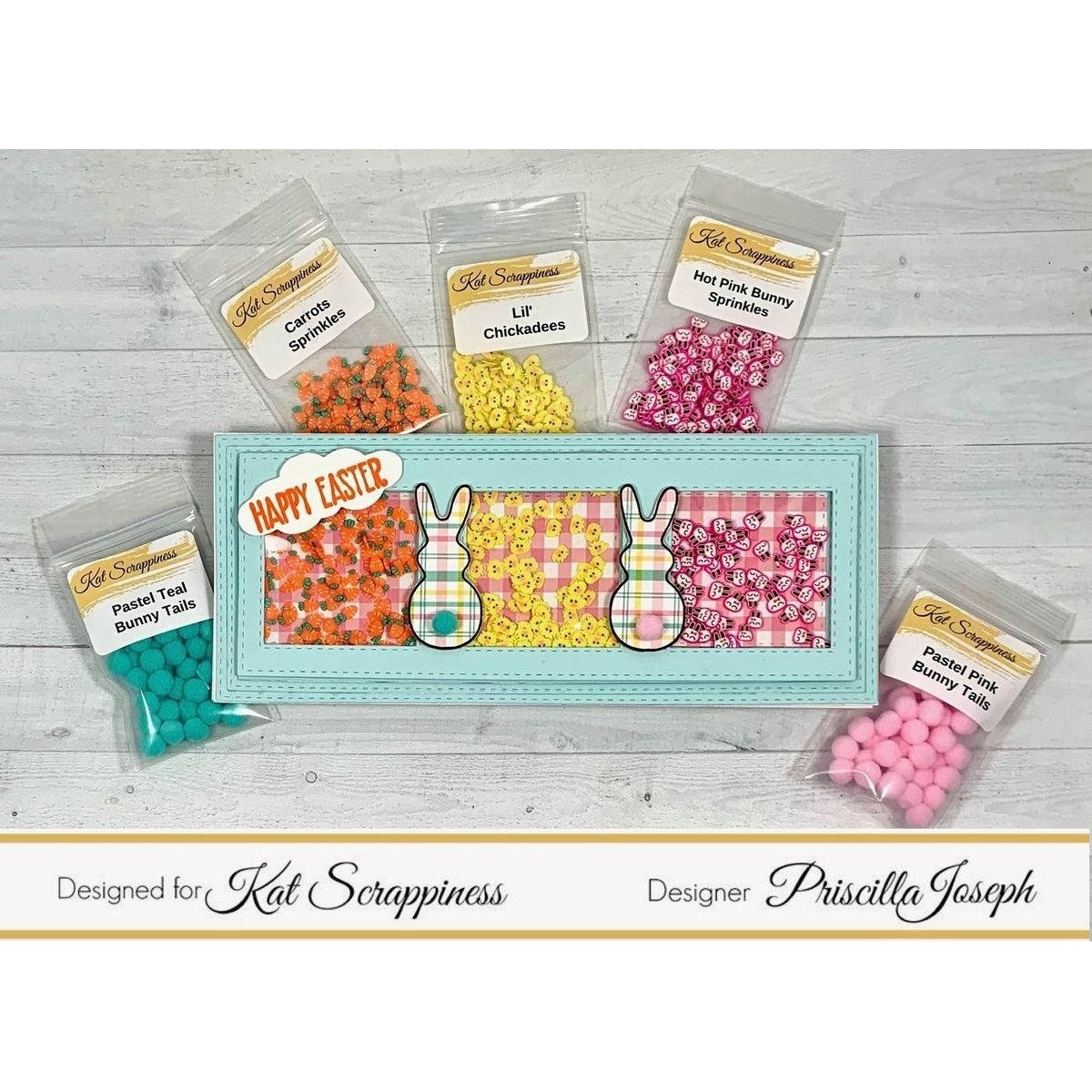 Build a Bunny 4X6 Stamp Set - Coordinates with our Stitched Bunny Outline Dies! - Kat Scrappiness