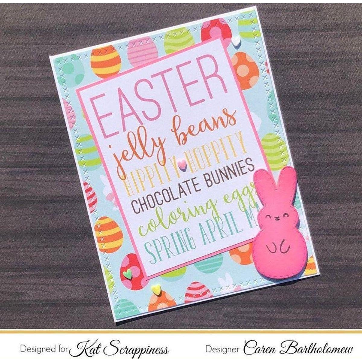 Build a Bunny 4X6 Stamp Set - Coordinates with our Stitched Bunny Outline Dies! - Kat Scrappiness