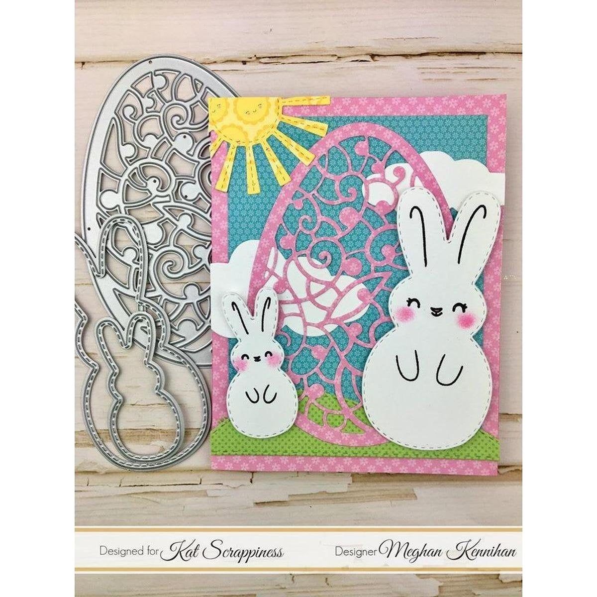 Build a Bunny 4X6 Stamp Set - Coordinates with our Stitched Bunny Outline Dies! - Kat Scrappiness