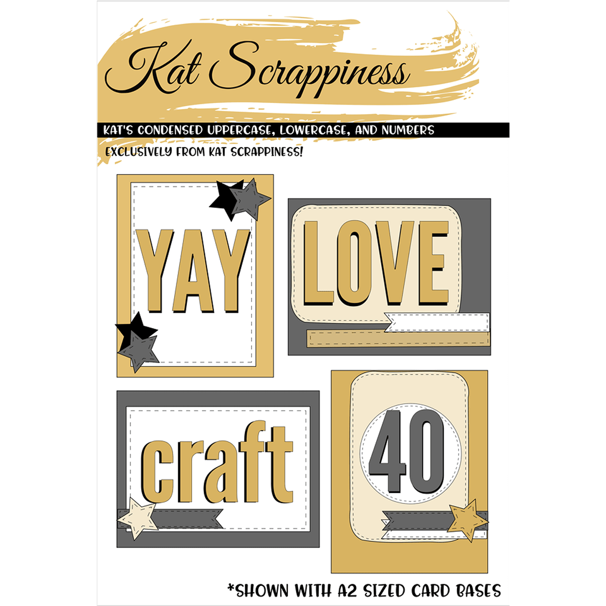 Condensed Uppercase Alphabet Dies by Kat Scrappiness - - Kat Scrappiness