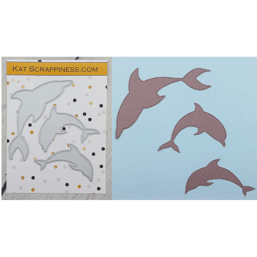 Stitched Dolphins Die Set by Kat Scrappiness - Kat Scrappiness