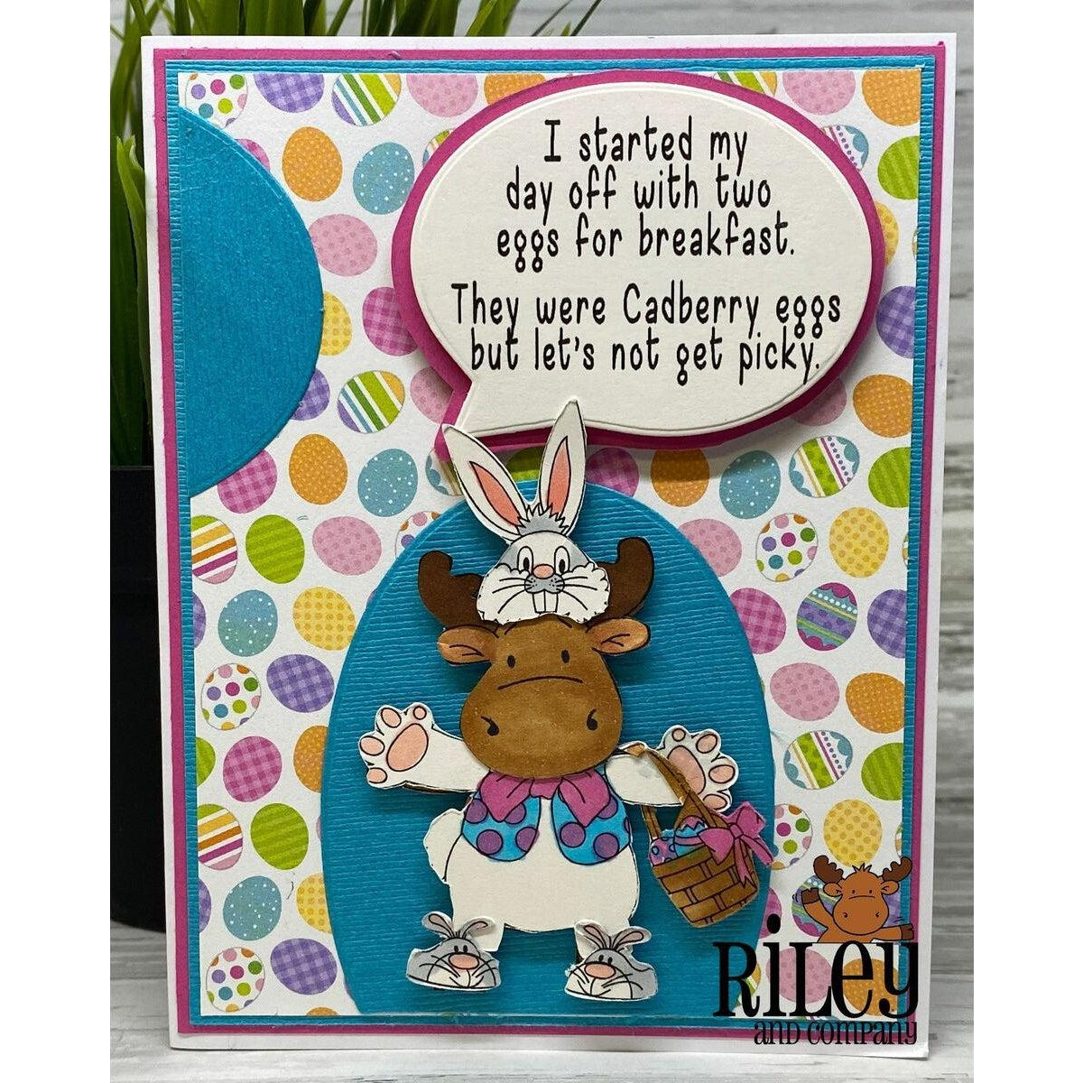 Two Eggs for Breakfast Cling Stamp by Riley & Co