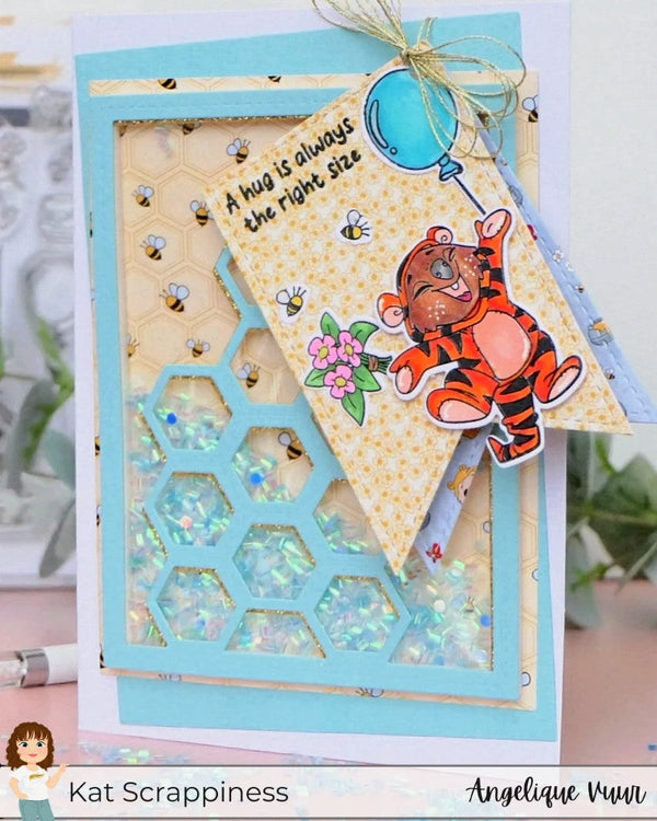 A Fun Valentine Shaker Card with the Hundred Acre Quokka | Kat Scrappiness