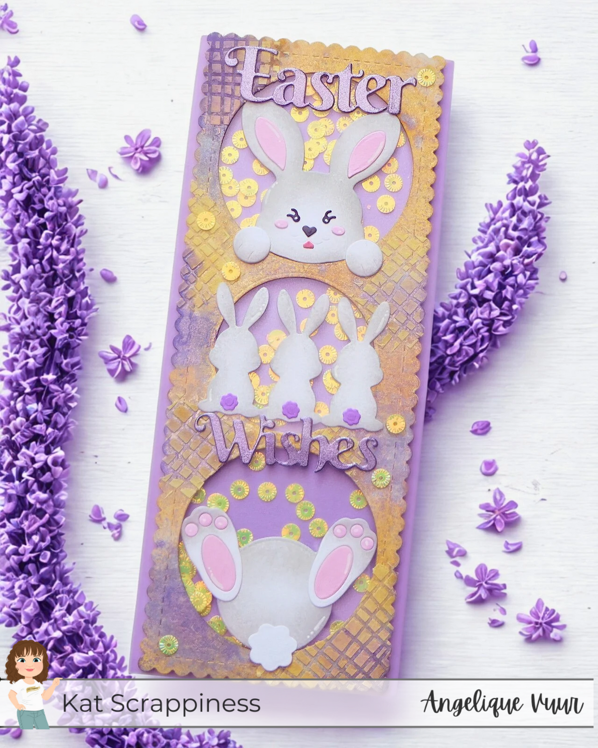 Easter Wishes Slimline Shaker Card with Mixed Media Texture