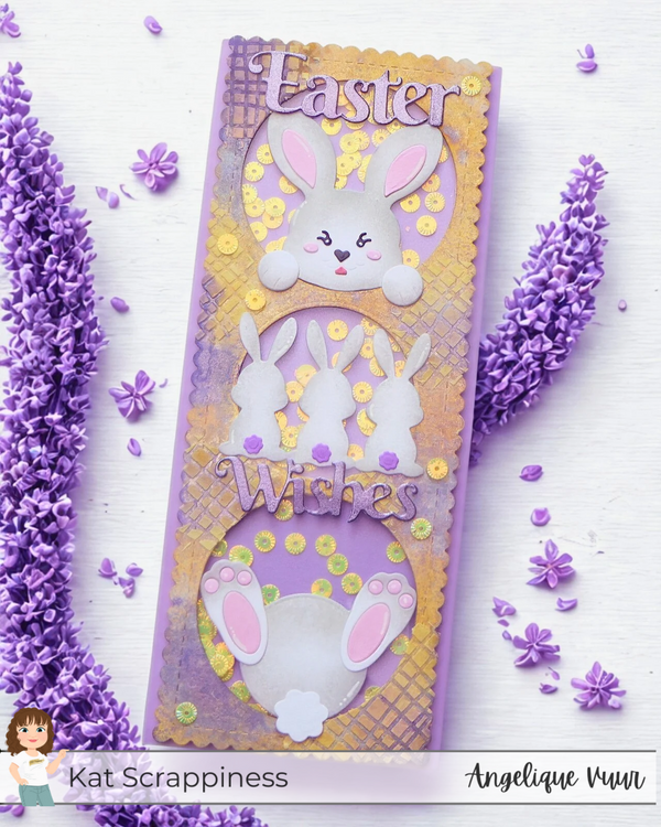Easter Wishes Slimline Shaker Card with Mixed Media Texture
