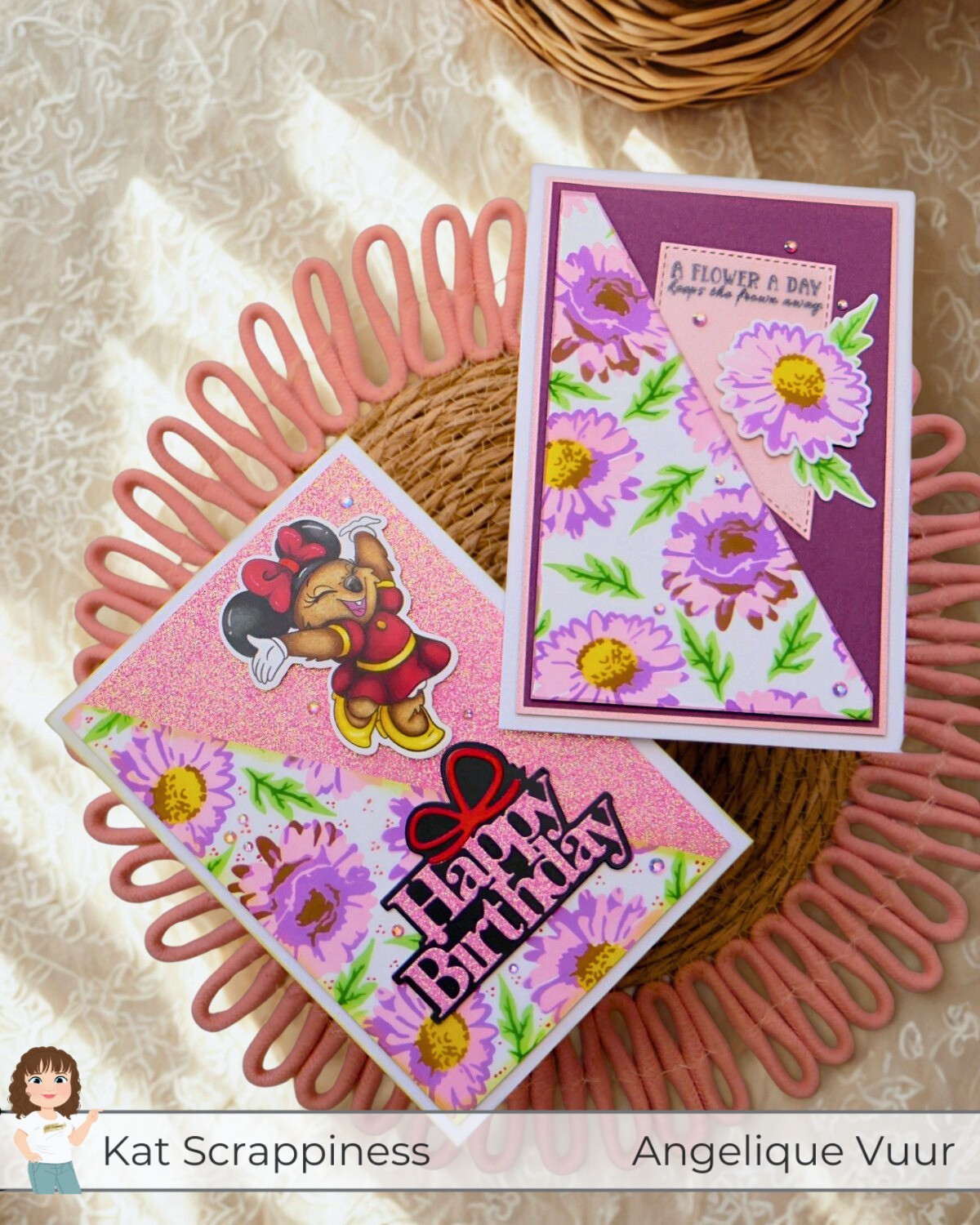 Two-for-One Card Idea with the Oopsie Daisy Layering Stencils, Kat Scrappiness