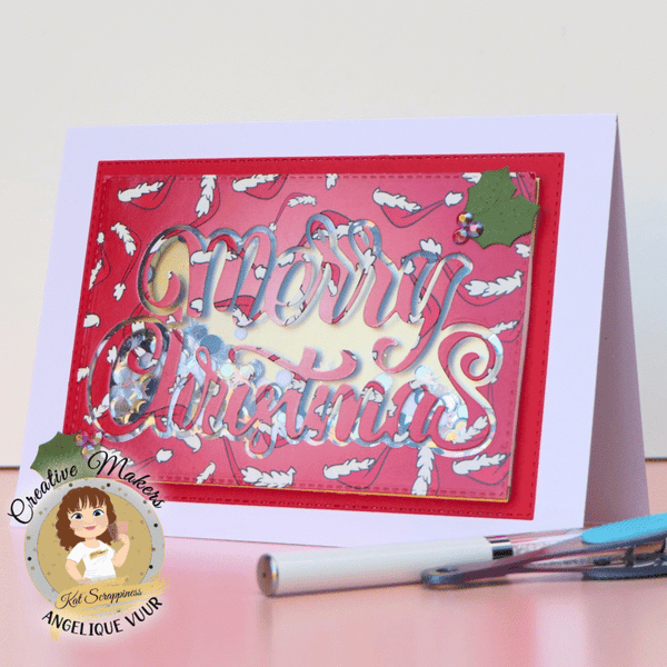 Easy Christmas Shaker Card with a  Large Sentiment!