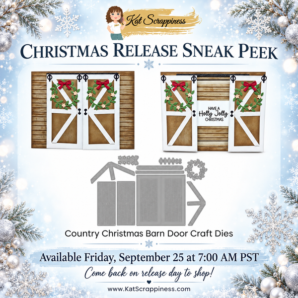Christmas Release Sneak Peek: Country Christmas Barn Door and Christmas Holly Craft Dies