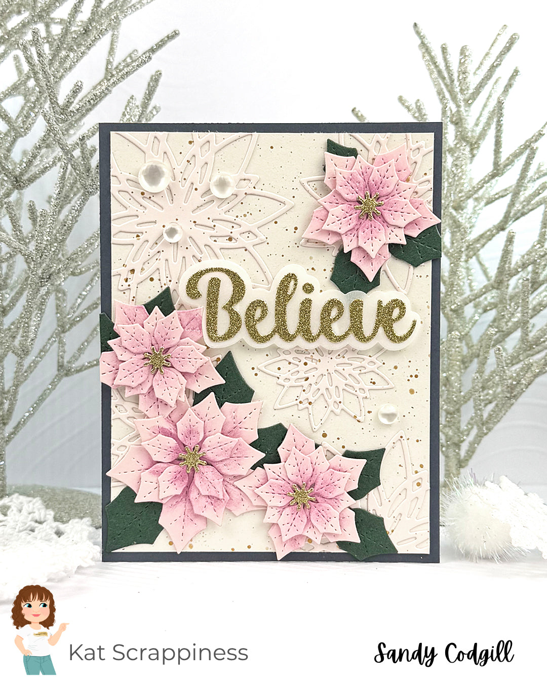 Elegant Poinsettia Christmas Card