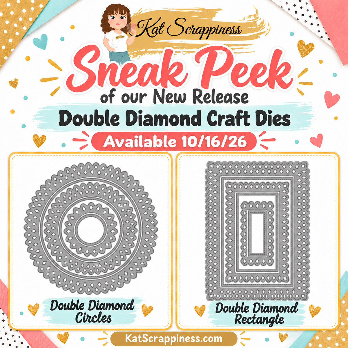 New Release Sneak Peek Day Four: Double Diamond Circle & Rectangle Craft Dies