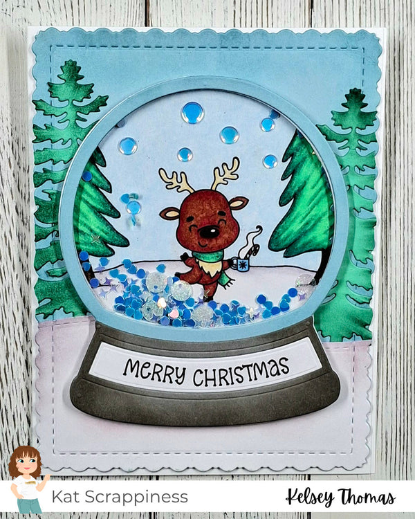 Sketchy Sundays with Kelsey! Reindeer Snow Globe Scene