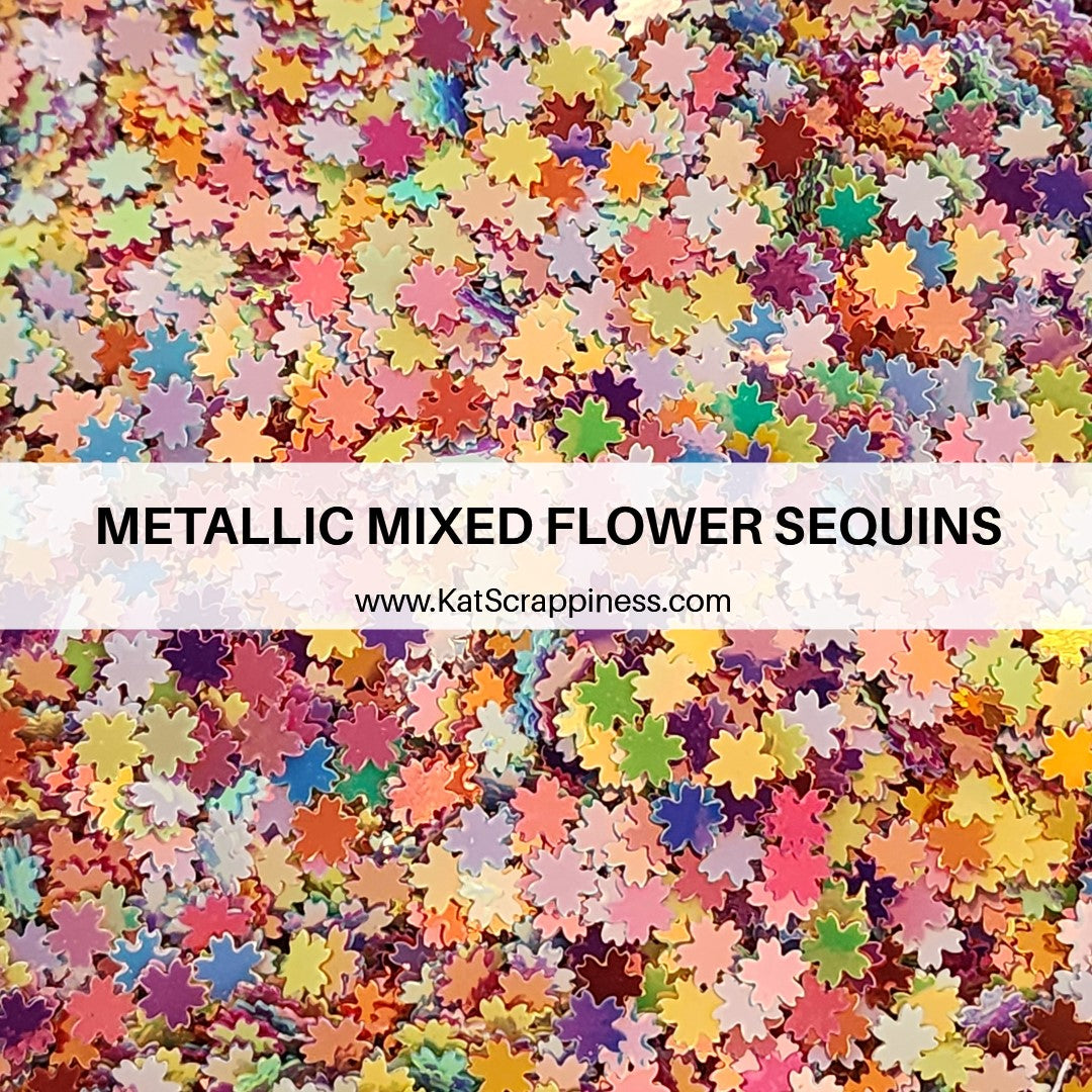 Metallic Mixed Flower Sequins