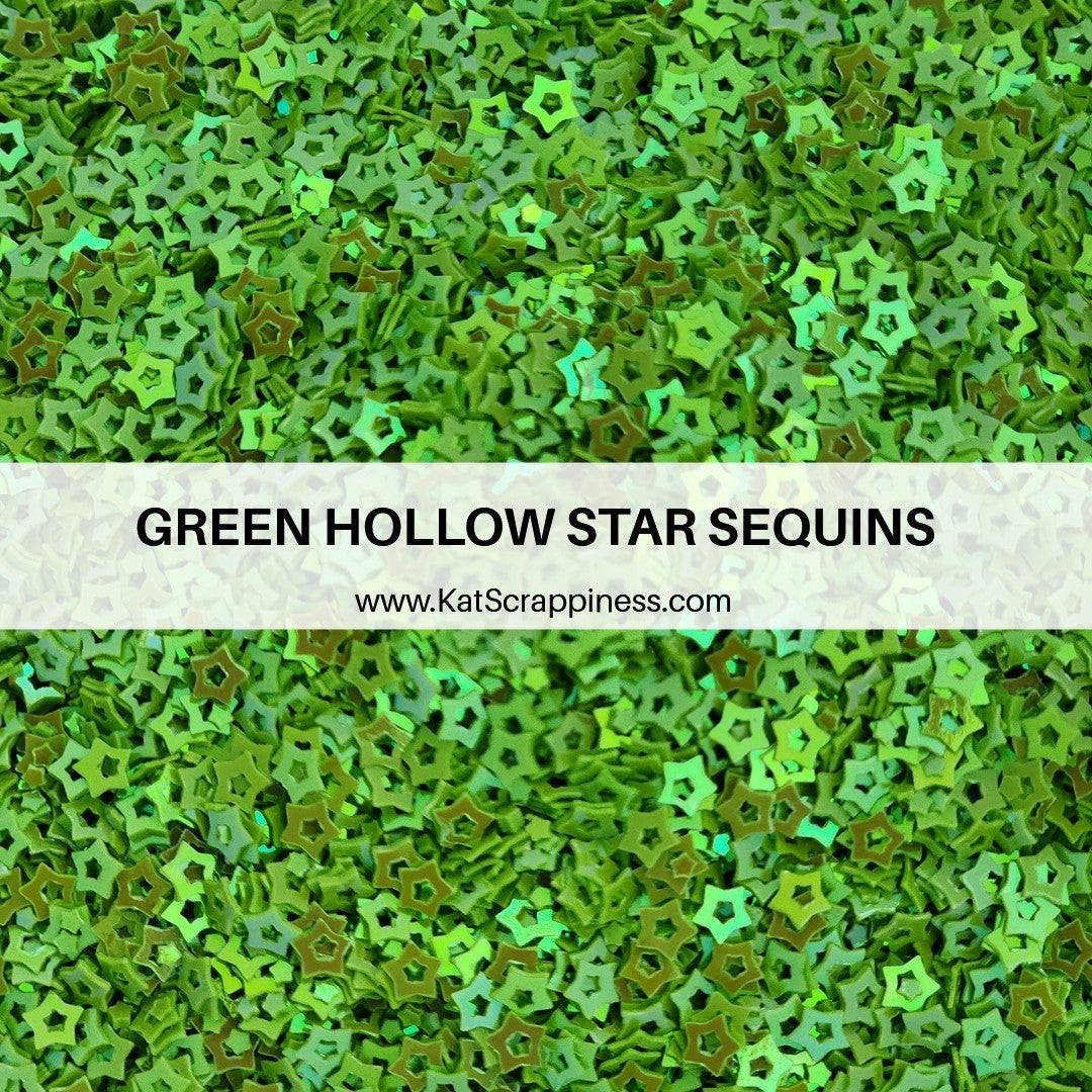 Green Hollow Star Sequins