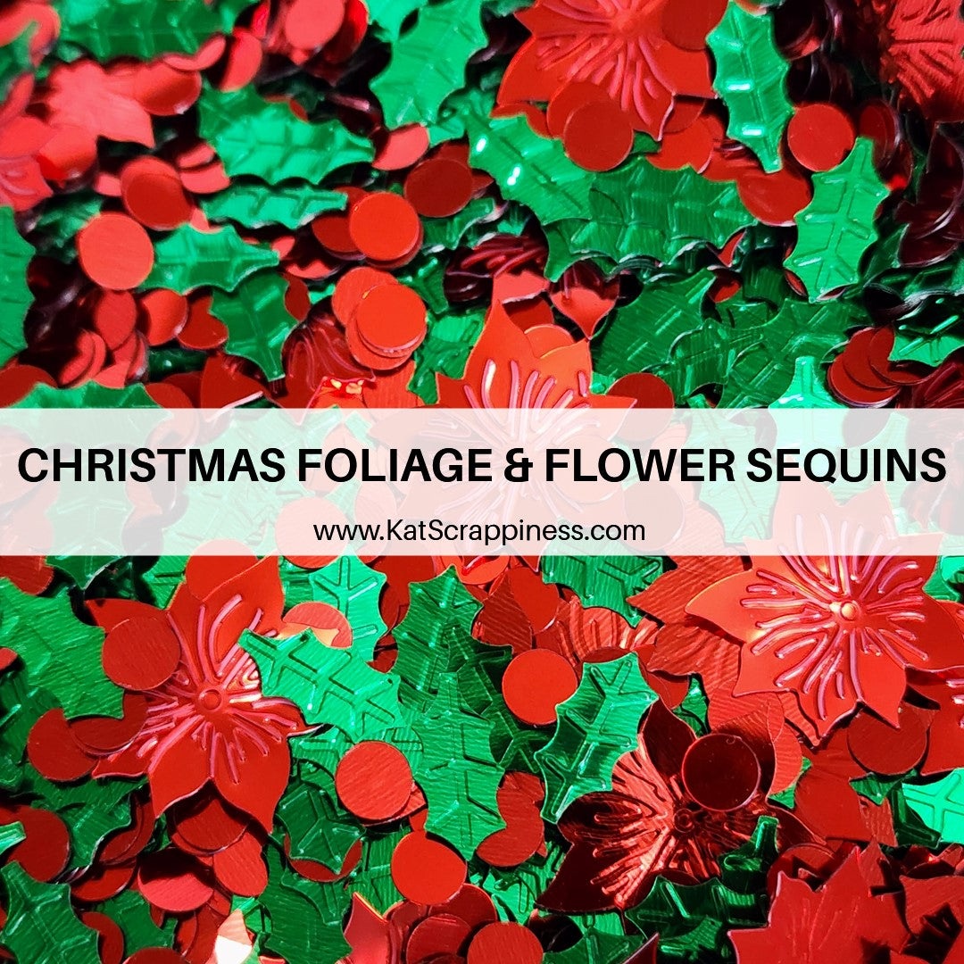 Christmas Foliage &amp; Flower Sequin Mix