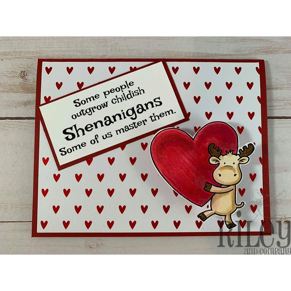Riley Carrying Big Heart Cling Stamp by Riley &amp; Co