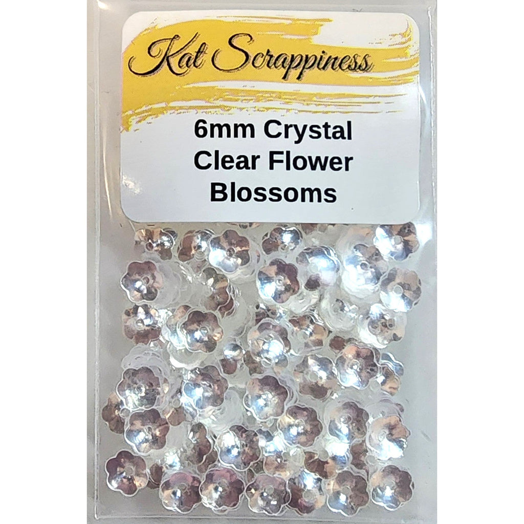 6mm Crystal Clear Flower Blossom Sequins