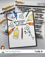 Sentiment Shoppe – Within the Fold: "CRAFTY FUN" 6x6 Stamp Set