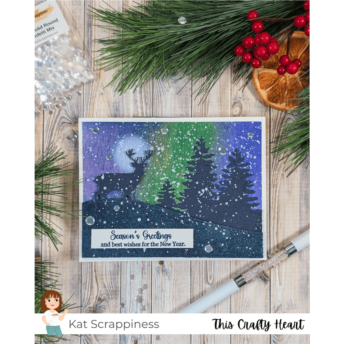 Sentiment Shoppe – Within the Fold: "Christmas Greetings" 6x6 Stamp Set