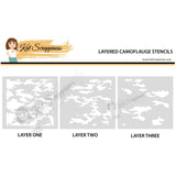Layered Camouflage 6x6 Stencils - 3pc