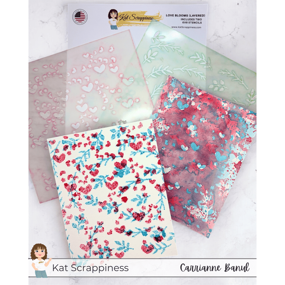 Love Blooms Layered 6x6 Stencils - 2pk